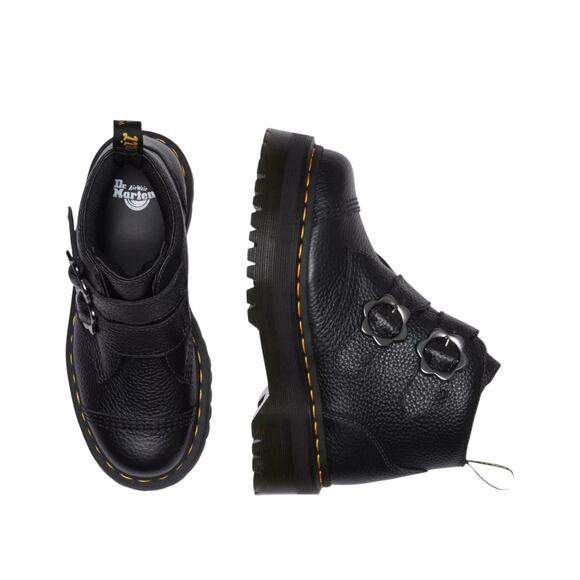 New! Dr. Martens Devon Buckle Flower Leather Platform Boots - US 10 - Picture 8 of 15